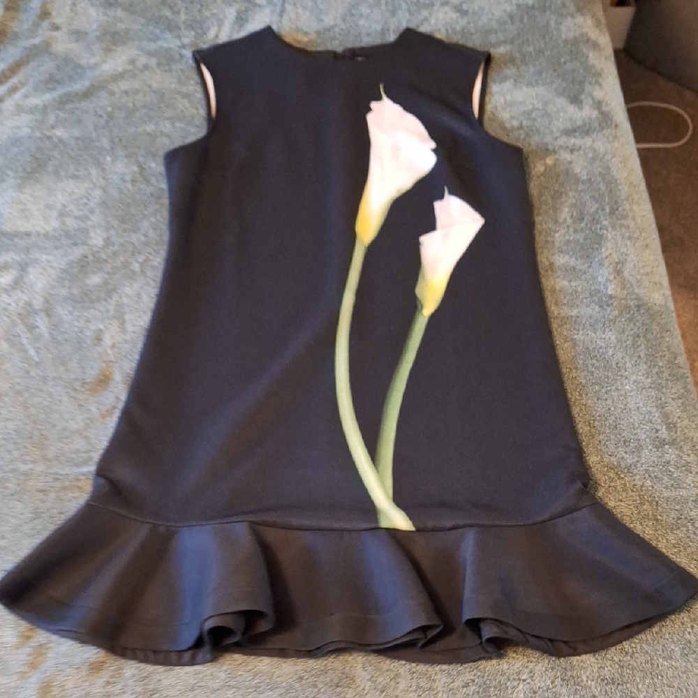 Victoria Beckham for Target Black Dress with White Floral Design